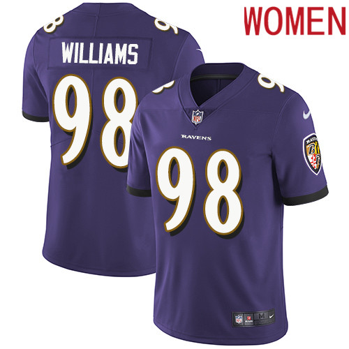 2019 Women Baltimore Ravens #98 Brandon Williams purple Nike Vapor Untouchable Limited NFL Jersey->women nfl jersey->Women Jersey
